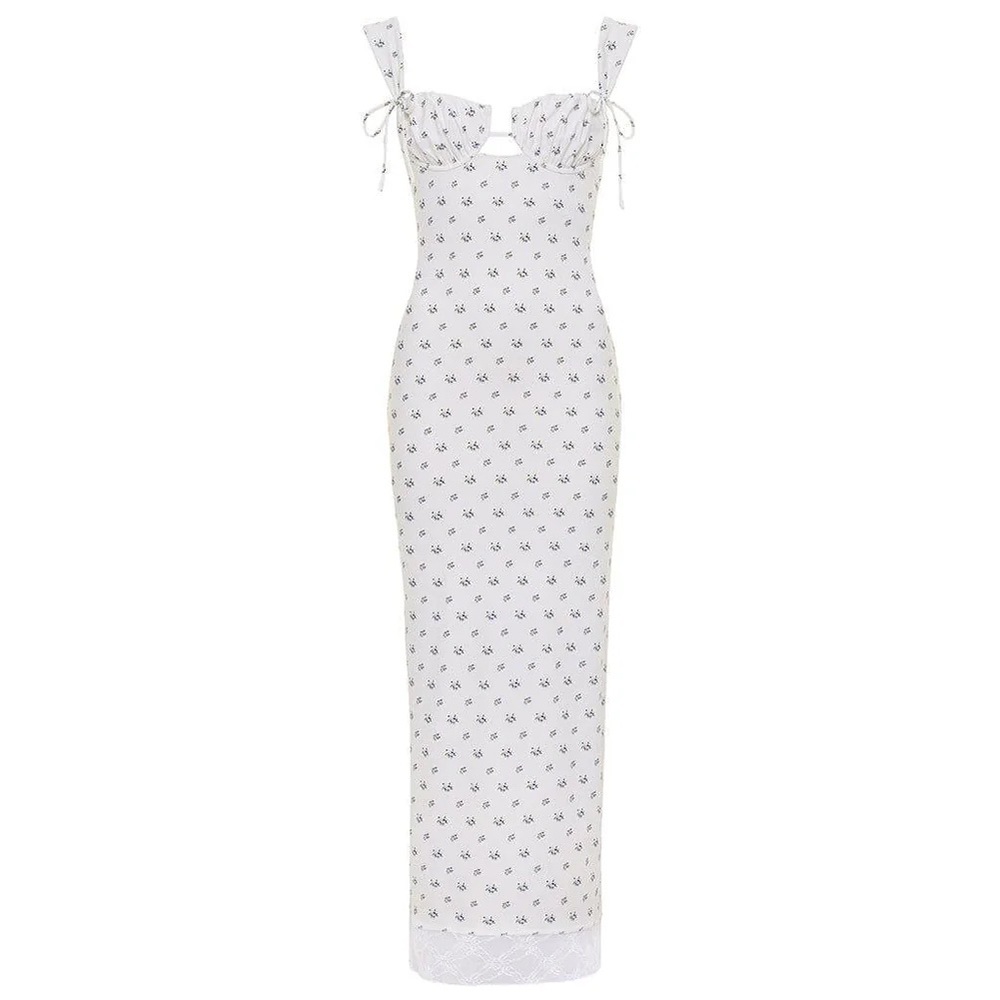 BNWT Montce Heidi Floral Petal Long Slip Maxi Dress like Devon Windsor XS